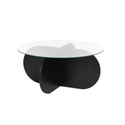 CALICOSY - Salontafel AERIS - Zwart hout - 35x75x75 cm