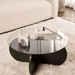 CALICOSY - Salontafel AERIS - Zwart hout - 35x75x75 cm