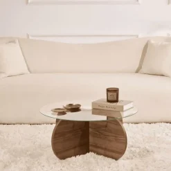 CALICOSY - Salontafel AERIS - Walnoot - 35x75x75 cm