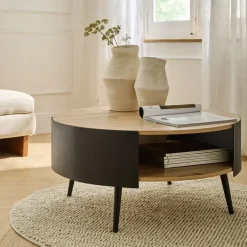 CALICOSY - Salontafel EKLO - Eik - 39x80x80 cm