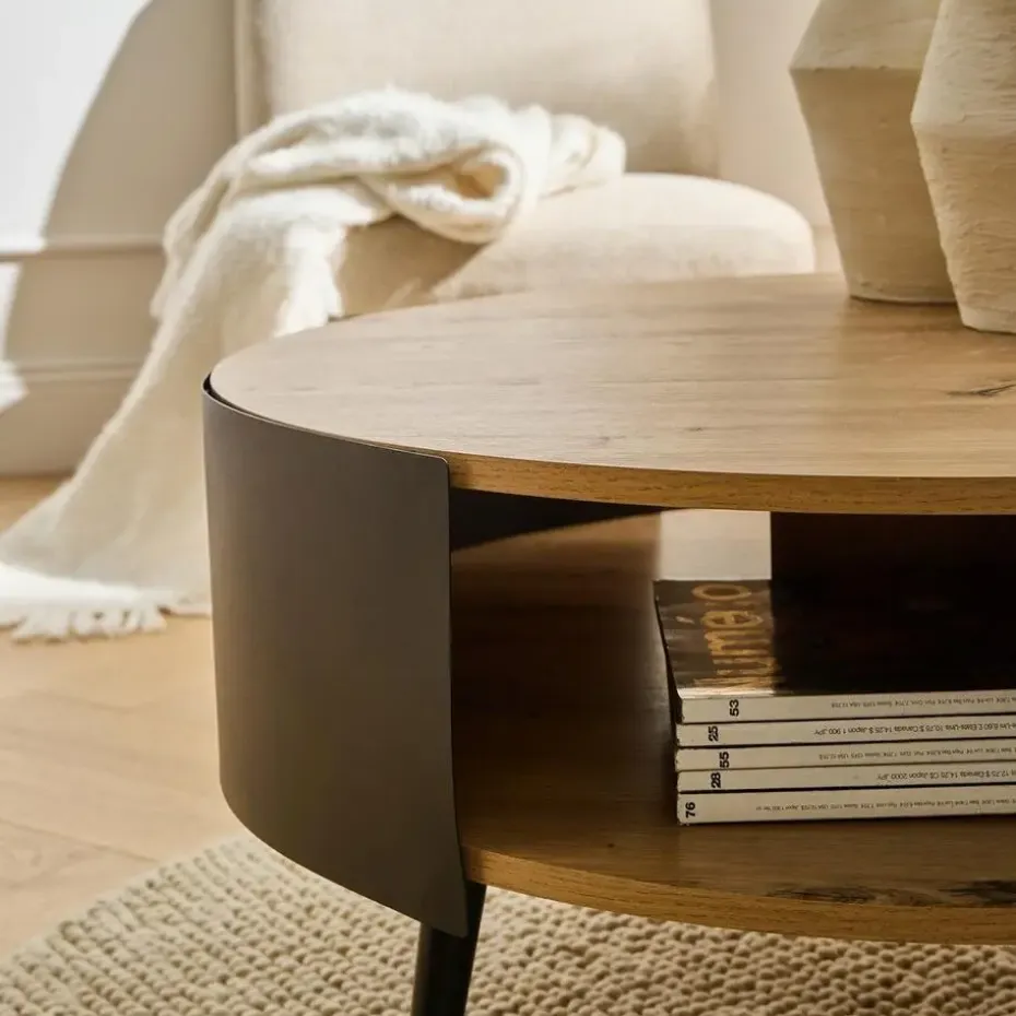 CALICOSY - Salontafel EKLO - Eik - 39x80x80 cm