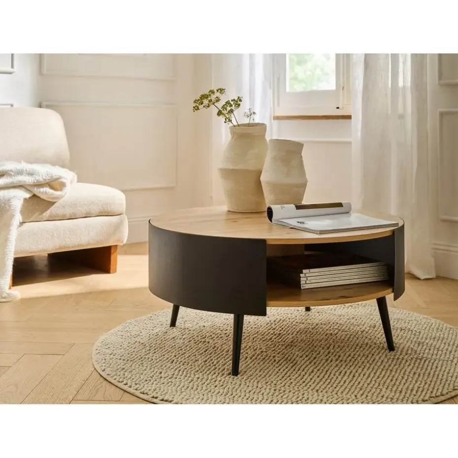 CALICOSY - Salontafel EKLO - Eik - 39x80x80 cm