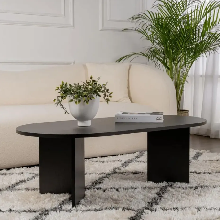 CALICOSY - Salontafel IRIS - Zwarte eik - 39,8x119x60 cm