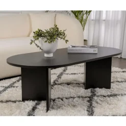 CALICOSY - Salontafel IRIS - Zwarte eik - 39,8x119x60 cm