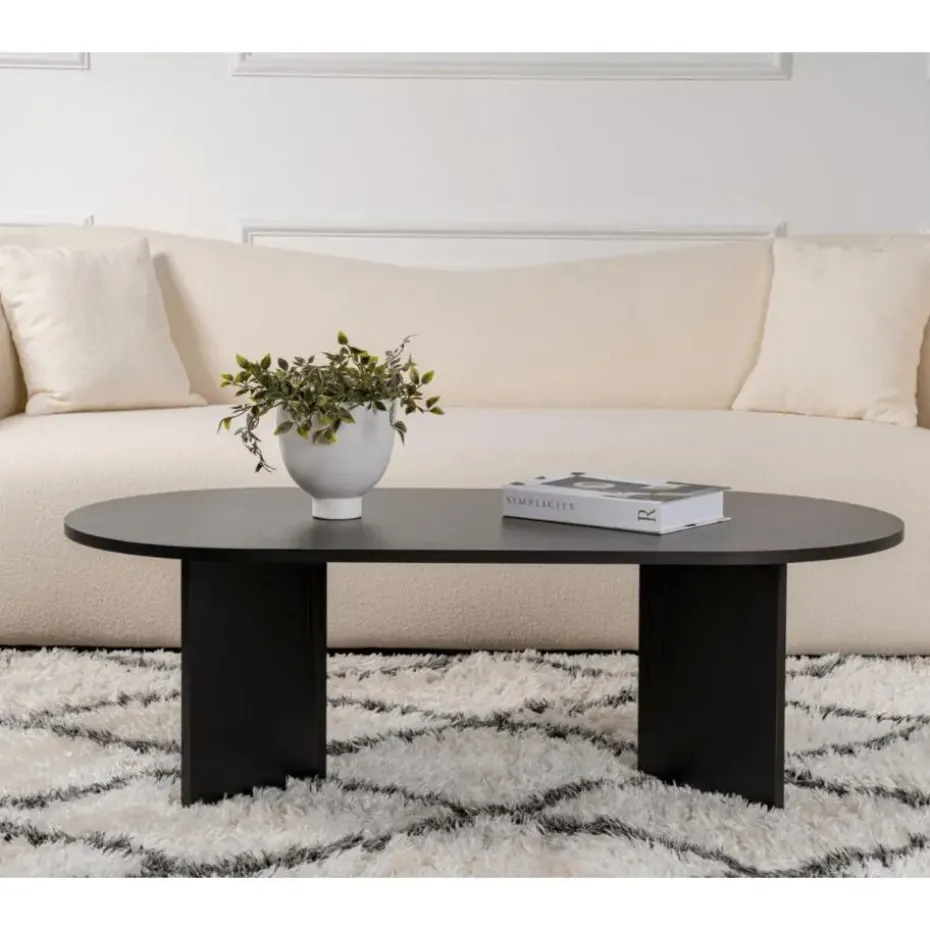 CALICOSY - Salontafel IRIS - Zwarte eik - 39,8x119x60 cm