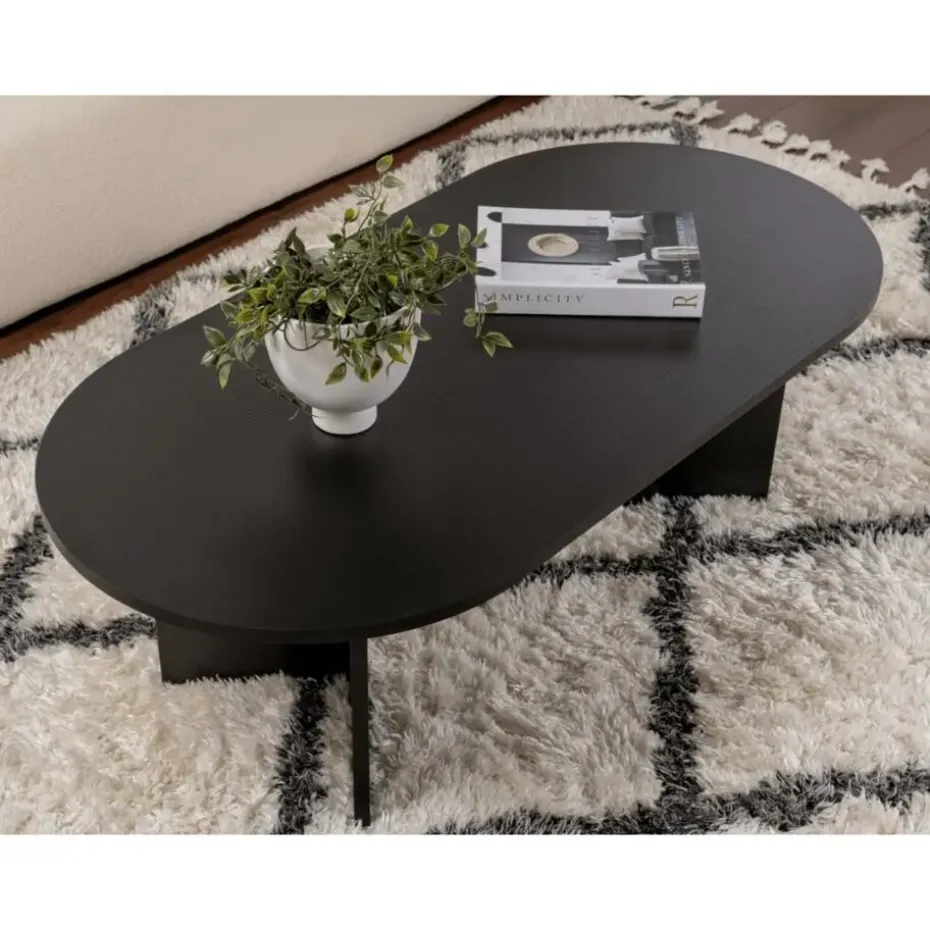 CALICOSY - Salontafel IRIS - Zwarte eik - 39,8x119x60 cm