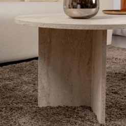 CALICOSY - Salontafel IRIS - Travertijn - 39,8x119x60 cm