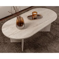 CALICOSY - Salontafel IRIS - Travertijn - 39,8x119x60 cm