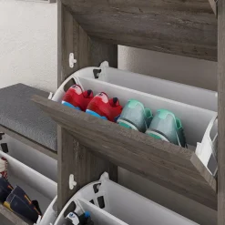 CALICOSY - Schoenenkast DUDE - Eik grijs - 118,5x105x26 cm