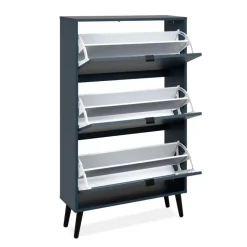 CALICOSY - Schoenenkast VIGO - Alby blauw / zwart - 125x70x24 cm