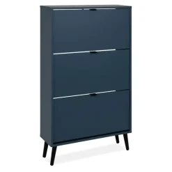 CALICOSY - Schoenenkast VIGO - Alby blauw / zwart - 125x70x24 cm