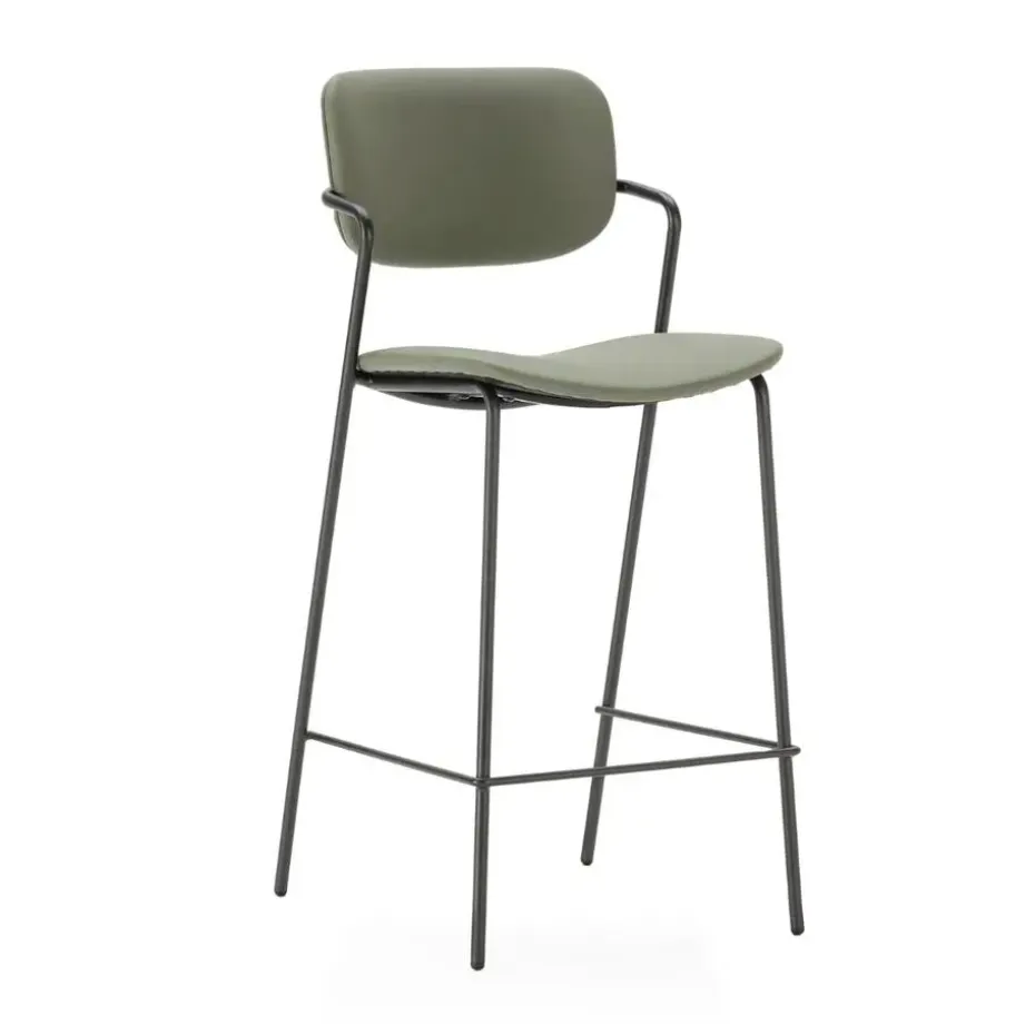 CALICOSY - Set van 2 krukken met zwarte MAIKA - 51x44x66 cm