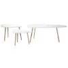 CALICOSY - Set van 3 salontafels - Wit - 42x103x50 cm