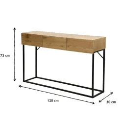 CALICOSY - Sidetable - Eikenhouten decor - 73x120x29.5 cm