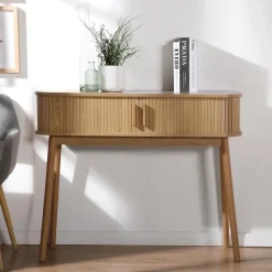 CALICOSY - Sidetable ERNEST - Licht hout - 80,5x100x35 cm