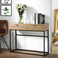 CALICOSY - Sidetable JAYA - Licht hout - 80x100x35 cm