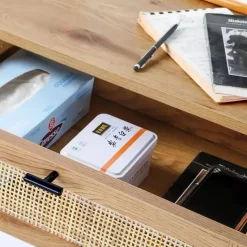 CALICOSY - Sidetable JAYA - Licht hout - 80x100x35 cm