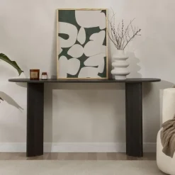 CALICOSY - Sidetable SIRA - Zwart hout - 75x150x35 cm