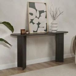 CALICOSY - Sidetable SIRA - Zwart hout - 75x150x35 cm