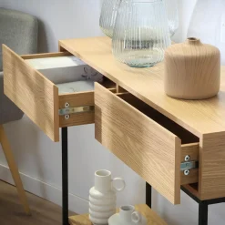 CALICOSY - Sidetable TESSA - Licht hout - 81x100x35 cm