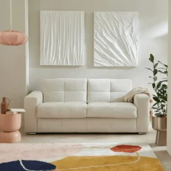 CALICOSY - Slaapbank CAMERON - Beige - 84x207x102 cm