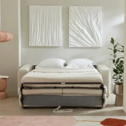 CALICOSY - Slaapbank CAMERON - Beige - 84x207x102 cm