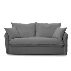 CALICOSY - Slaapbank MIRA - Antraciet grijs - 90x185x104 cm