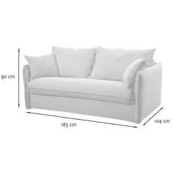 CALICOSY - Slaapbank MIRA - Ecru - 90x185x104 cm