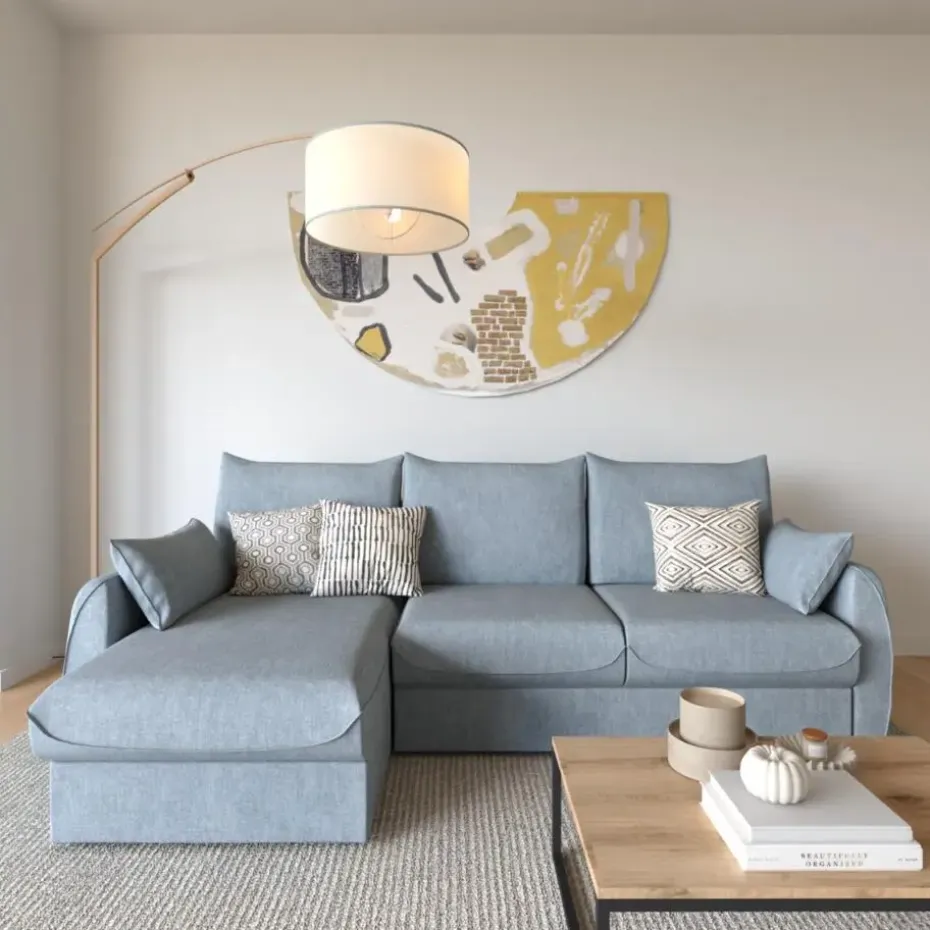 CALICOSY - Slaapbank NAOMI - Blauw - 90x260x175 cm