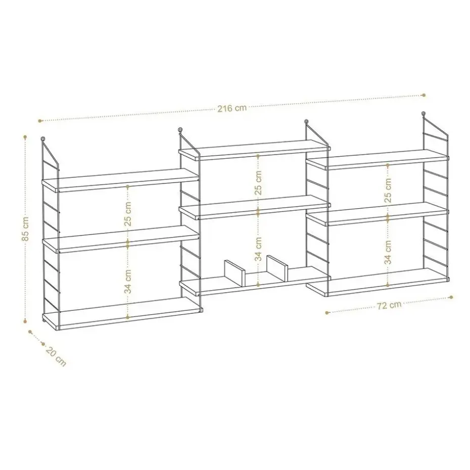 CALICOSY - Wandrek LABA - Licht hout - 85x216x20 cm