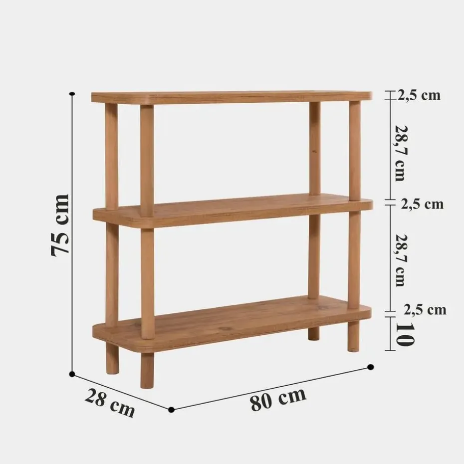 CALICOSY - Wandrek STEP - Licht hout - 75x80x28 cm