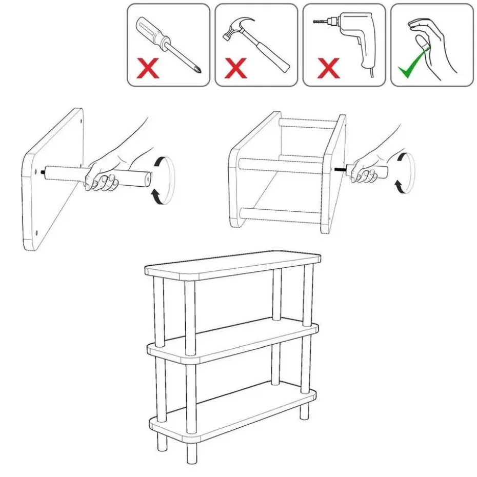 CALICOSY - Wandrek STEP - Licht hout - 75x80x28 cm