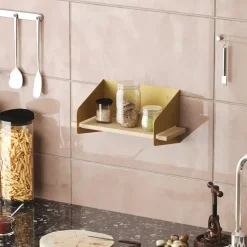 CALICOSY - Wandrek WREN - Goud/Hout - 20x40x19 cm