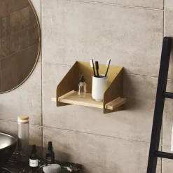 CALICOSY - Wandrek WREN - Goud/Hout - 20x30x19 cm