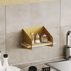 CALICOSY - Wandrek WREN - Goud/Hout - 20x30x19 cm