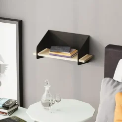 CALICOSY - Wandrek WREN - Zwart/hout - 20x40x19 cm