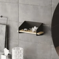 CALICOSY - Wandrek WREN - Zwart/hout - 20x40x19 cm