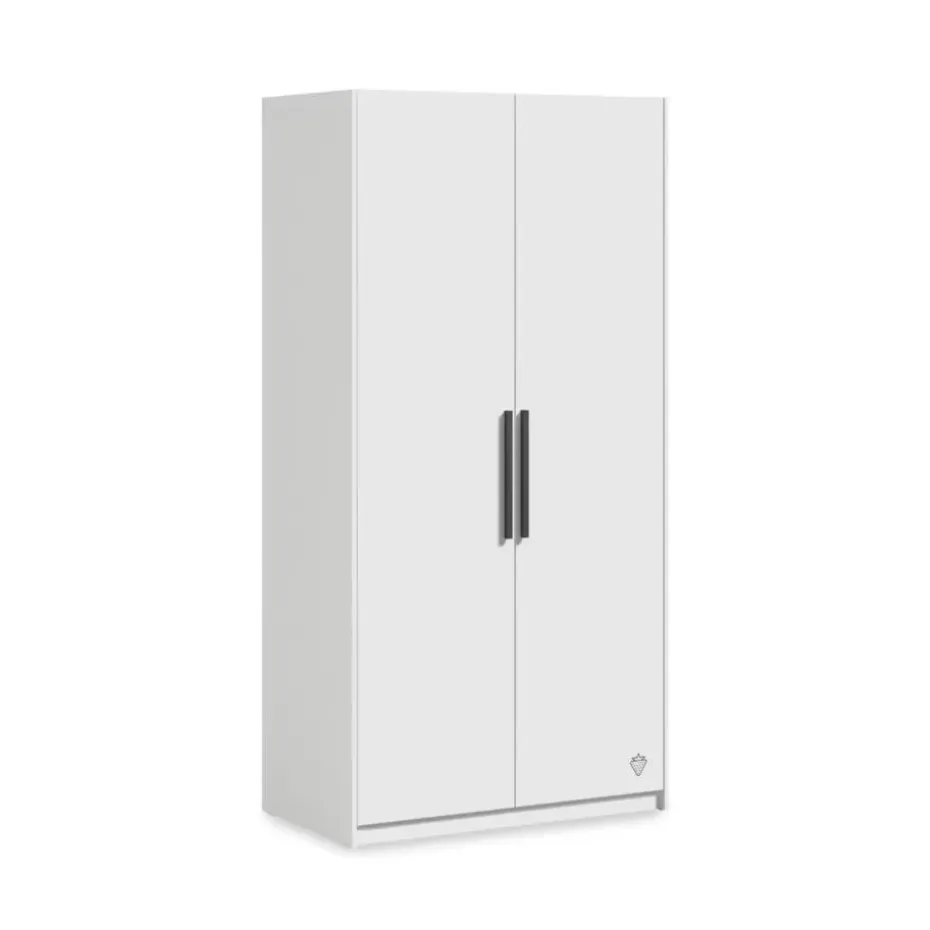 California tienerkamer 2-deurs kledingkast wit