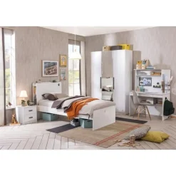 California tienerkamer 2-deurs kledingkast wit