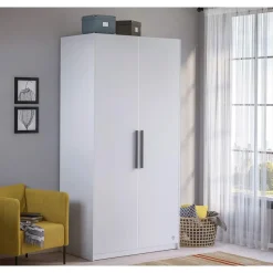 California tienerkamer 2-deurs kledingkast wit