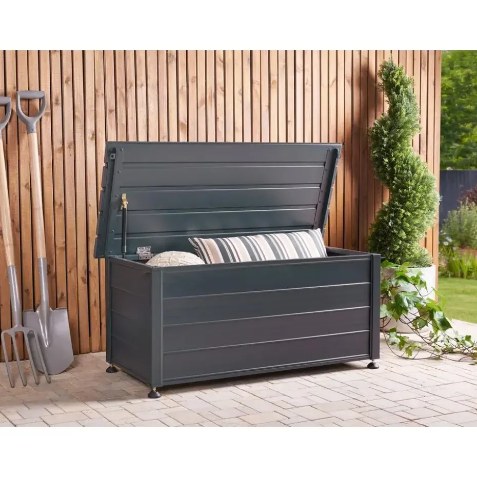 CAMPALTO - Kussenbox - Donkergrijs - 113 x 50 cm - Aluminium