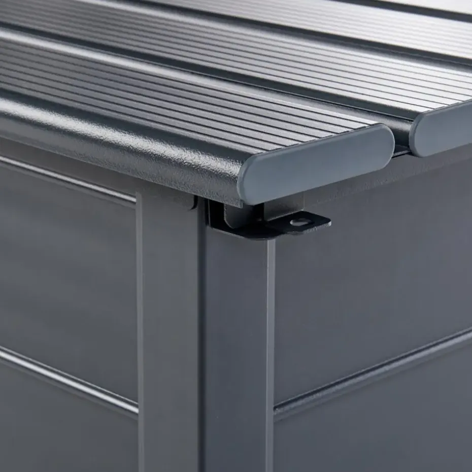 CAMPALTO - Kussenbox - Donkergrijs - 113 x 50 cm - Aluminium