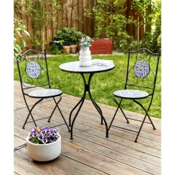 CAMPRENA - Tuinstoel set van 2 - Zwart - Metaal