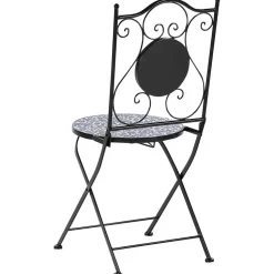 CAMPRENA - Tuinstoel set van 2 - Zwart - Metaal