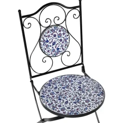 CAMPRENA - Tuinstoel set van 2 - Zwart - Metaal