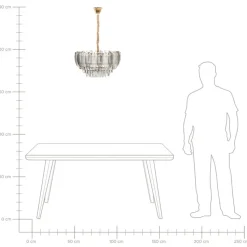 CANAGUA - Kroonluchter - Messing/Transparant - Glas