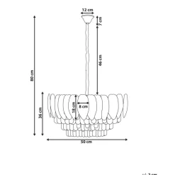 CANAGUA - Kroonluchter - Messing/Transparant - Glas