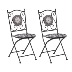 CARIATI - Tuinstoel set van 2 - Zwart - IJzer