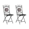CARPINO - Tuinstoel set van 2 - Zwart - Metaal