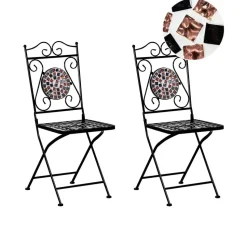 CARPINO - Tuinstoel set van 2 - Zwart - Metaal